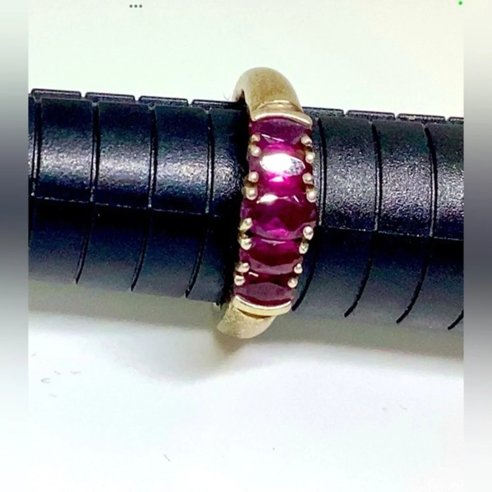 Y2K 925 Real Amethyst 5 Stone Faceted
